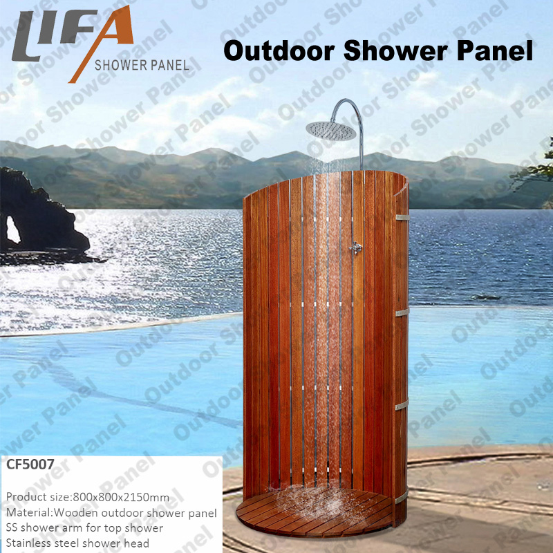 venkovní sprchový panel CF5007, dřevěný venkovní sprchový panel, zahradní sprchový panel, volně stojící venkovní sprchový panel